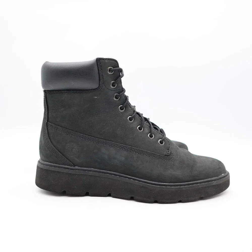 Timberland Boots Kenniston 6" Women's Size 8 Black Nubuck A3816 Lace Up Boots